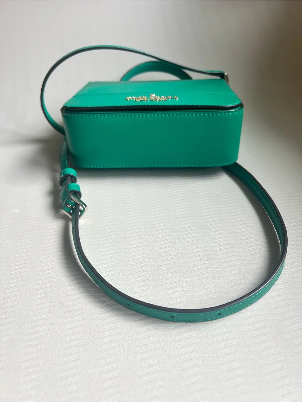 Kate Spade Crossbody Staci Square Saffiano Leather Structured Flap Green NWOT